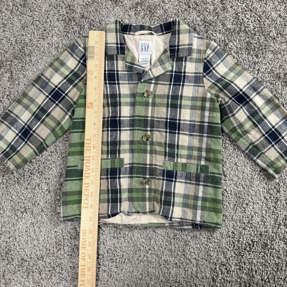 VTG Baby GAP Boys Jacket 2-3 Years Plaid Seersucker Old Money‎ Preppy Blazer